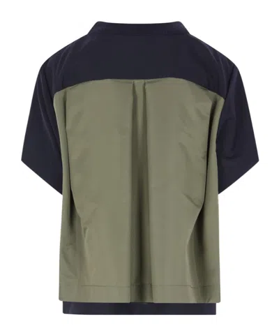 Sacai Flap-pocket T-shirt In Blue