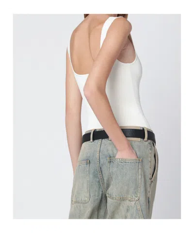 Entire Studios Squared Neck Top In White