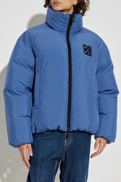 Dsquared2 Turtleneck Down Jacket In Blue