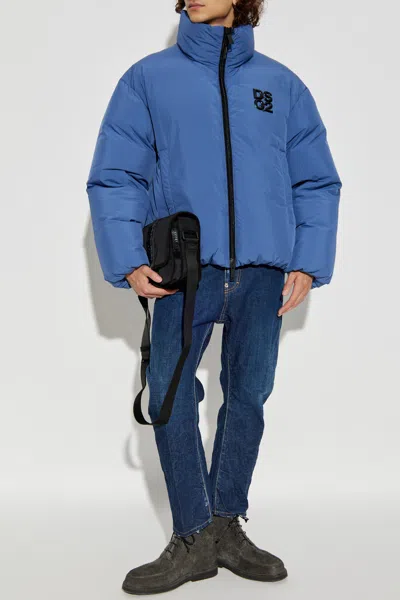 Dsquared2 Turtleneck Down Jacket In Blue