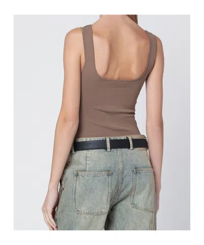 Entire Studios Light Brown Viscose Blend Top In Gray