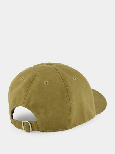 Off-white Embroidered Drill Baseball Cap In Green