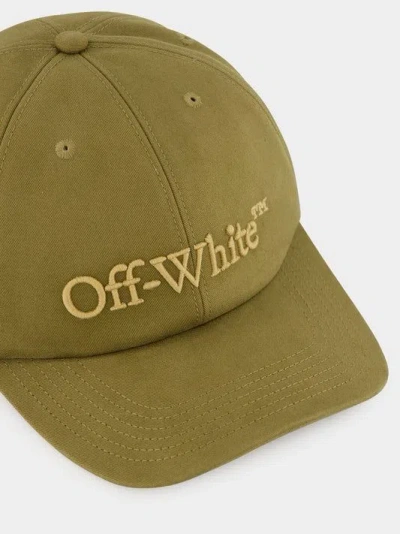 Off-white Embroidered Drill Baseball Cap In Green