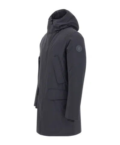 Save The Duck Functional Long-sleeve Jacket With Hood In Blue