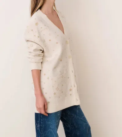 Loveshackfancy Mar Wool Celestial Jacquard Cardigan In Neutral