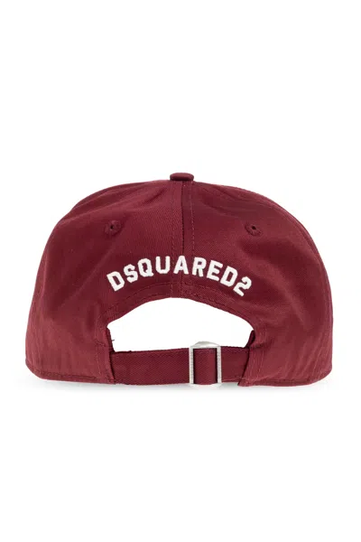 Dsquared2 College Distressed Baseball Cap In Red