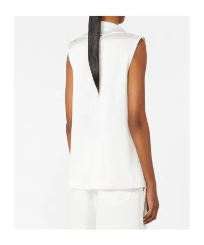 Max Mara Silk Satin Top In White