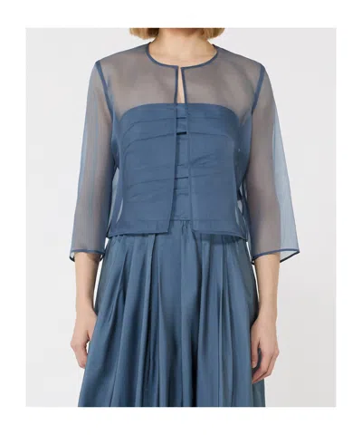 Max Mara Boxy Sheer Jacket In Blue