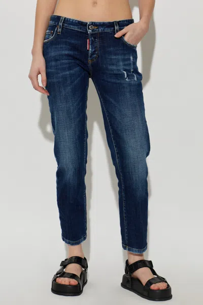 Dsquared2 Distressed Trousers In Blue
