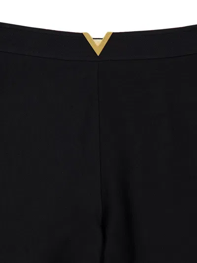 Valentino Vlogo Signature Wool And Silk Shorts In Black