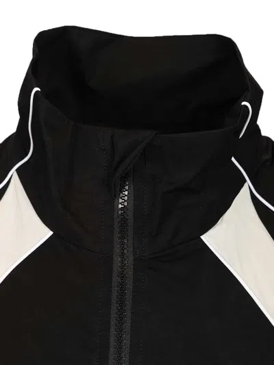 Acne Studios Technical Logo-embroidered Striped Cotton-blend Jacket In Black