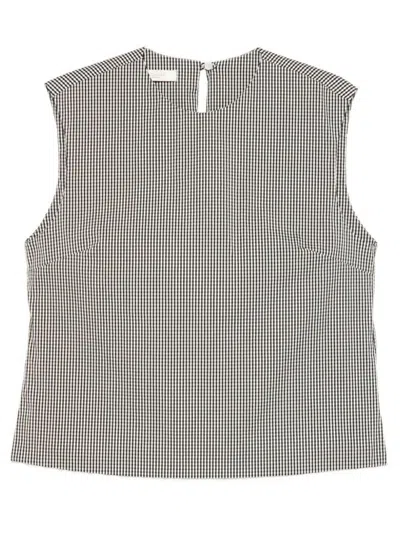 Incotex Edith Sleeveless Top Check Pattern Back In Black