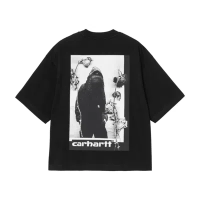 Carhartt Omens Black Archive Script Logo-print Cotton T-shirt In Black