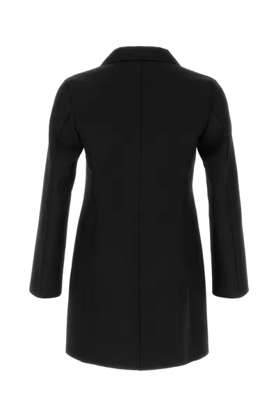 Jil Sander Wool Blend Coat Long Sleeves Design In Black