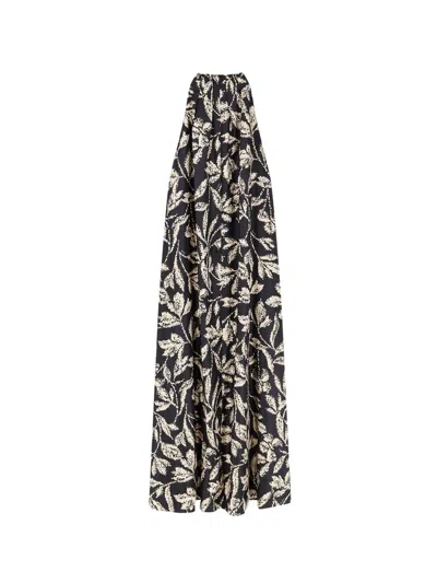 Max Mara Printed Silk-twill Midi Dress In Multi