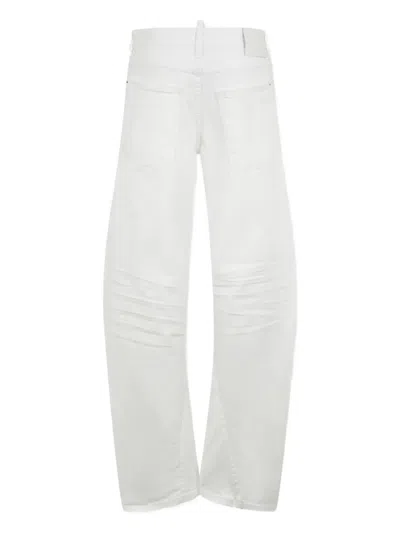 Dsquared2 Five-pockets Logo-patch Jeans In White