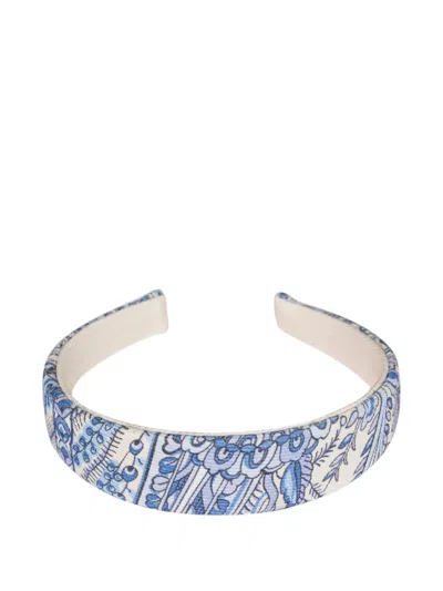 Etro Floral Head Band In Blue