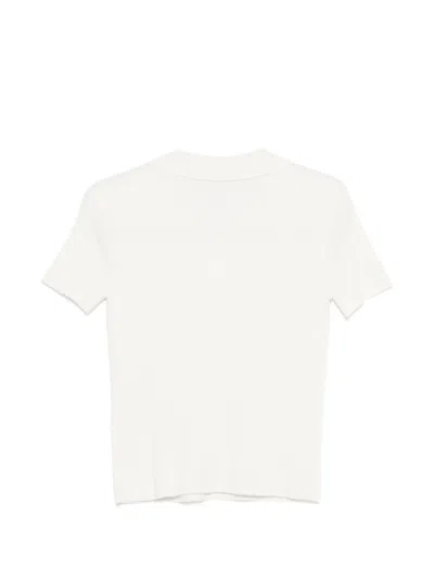 Dkny Ribbed Button T-shirt In Neutral