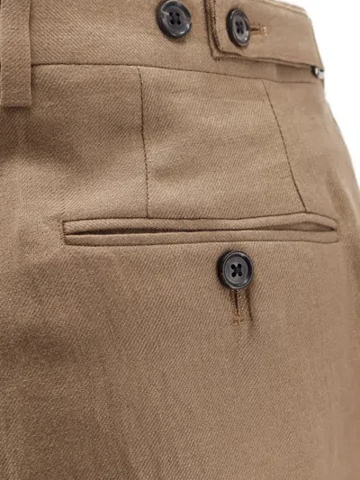 Corneliani Buttoned Trousers In Brown