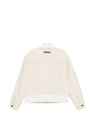 Lanvin Button-up Bomber Jacket In Neutral