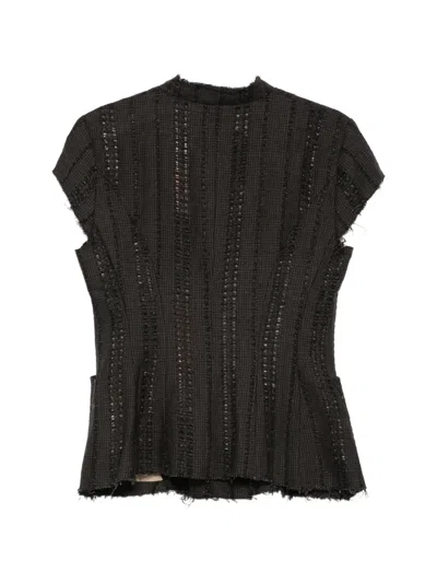 Masnada Button Fringed Jacket In Black