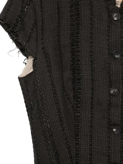 Masnada Button Fringed Jacket In Black