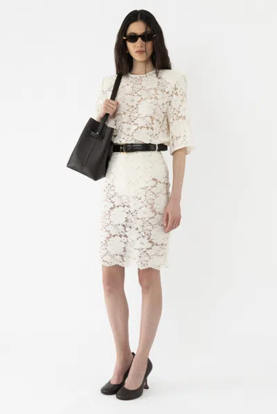 Arakii Velvet Lace T-shirt In White