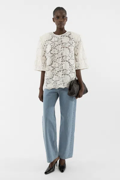 Arakii Velvet Lace T-shirt In White