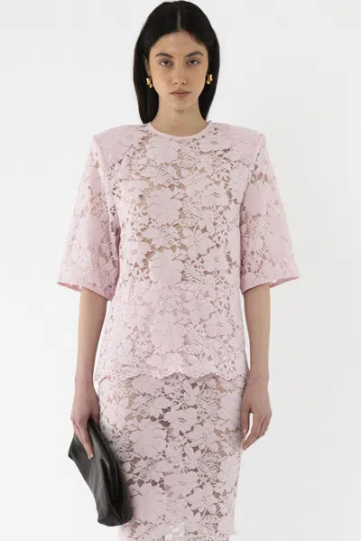 Arakii Velvet Lace T-shirt In Pink