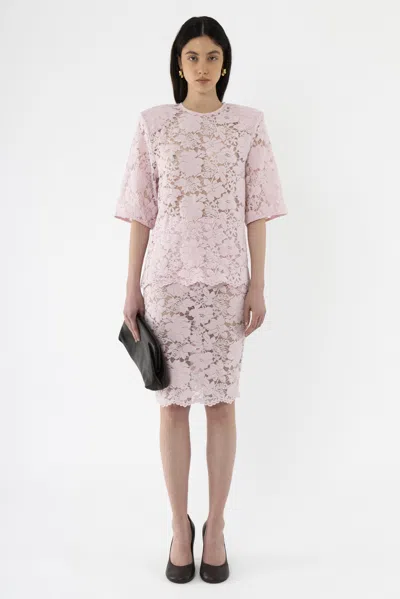 Arakii Velvet Lace T-shirt In Pink