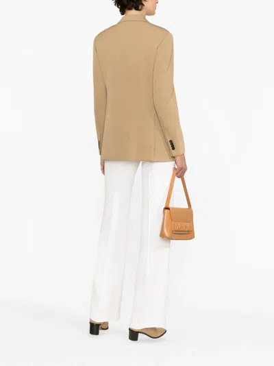 Max Mara Double-breasted Wool Blazer In Brown