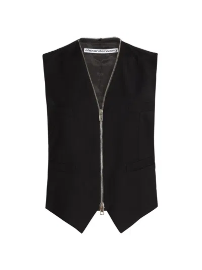 Alexander Wang Zipper Tailored Vest In Black