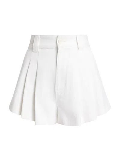 Frame The Structural Pleated High Waist Shorts In White