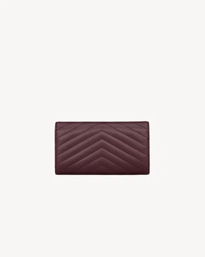 Saint Laurent Monogram Envelope Wallet In Brown
