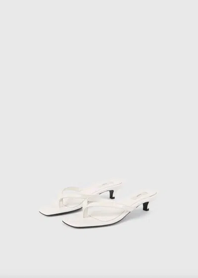 Totême Off-white Croco-embossed Leather Heeled Flip-flop Sandals