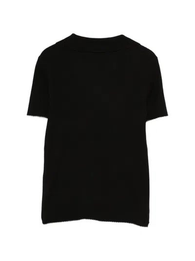 Dkny Buttoned Knitted Top In Black