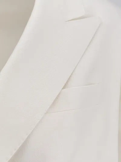 Tagliatore Double-breasted Buttoned Suit In White
