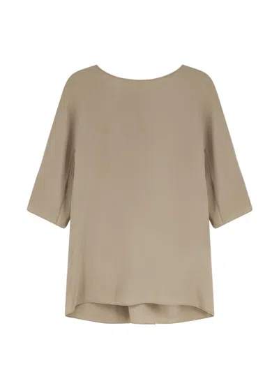 Max Mara Gathered Top In Neutral