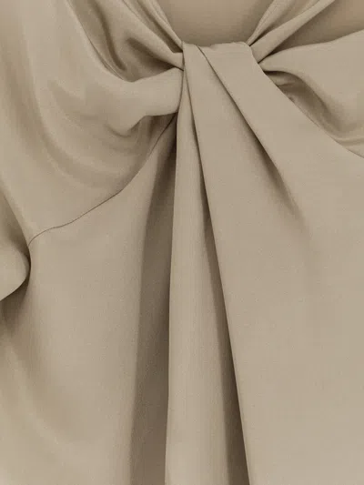 Max Mara Gathered Top In Neutral