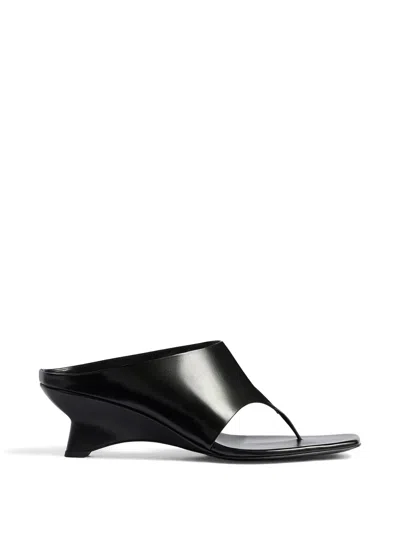Khaite Black Marlow Sculptural Leather Mules In Black