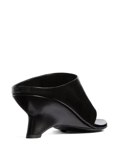 Khaite Black Marlow Sculptural Leather Mules In Black