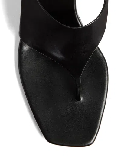 Khaite Black Marlow Sculptural Leather Mules In Black