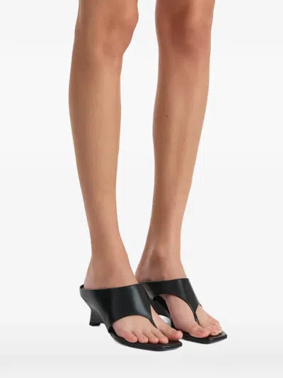 Khaite Black Marlow Sculptural Leather Mules In Black