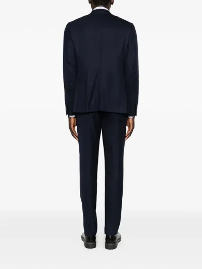 Isaia Buttoned-front Suit In Black