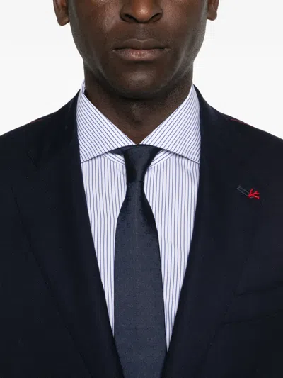 Isaia Buttoned-front Suit In Black