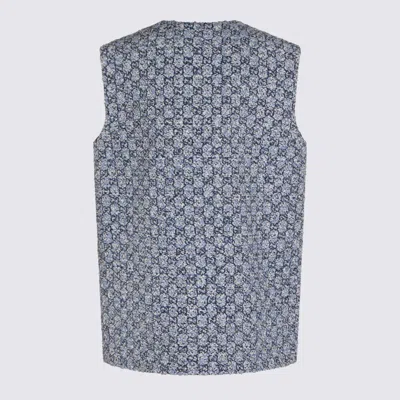 Gucci Button Patterned Vest In Blue