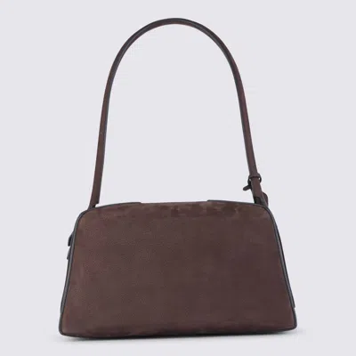 Alaïa Le Bouledogue Bowling Shoulder Bag In Nubuck Leather In Brown