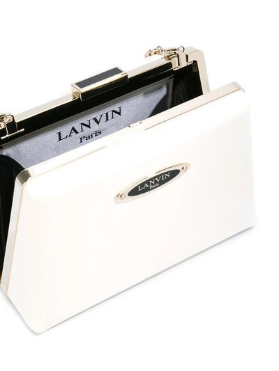 Shop Lanvin Le Petit Sac Box Clutch - Neutrals
