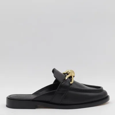 Bottega Veneta Astaire Knot Leather Loafer Mules In Black
