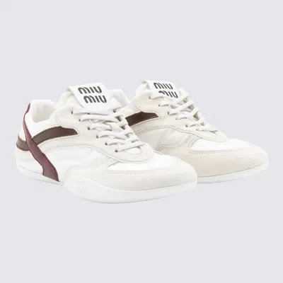 Miu Miu Women Two-tone Tech Fabric And Suede Gymnasium Sneakers In Multi